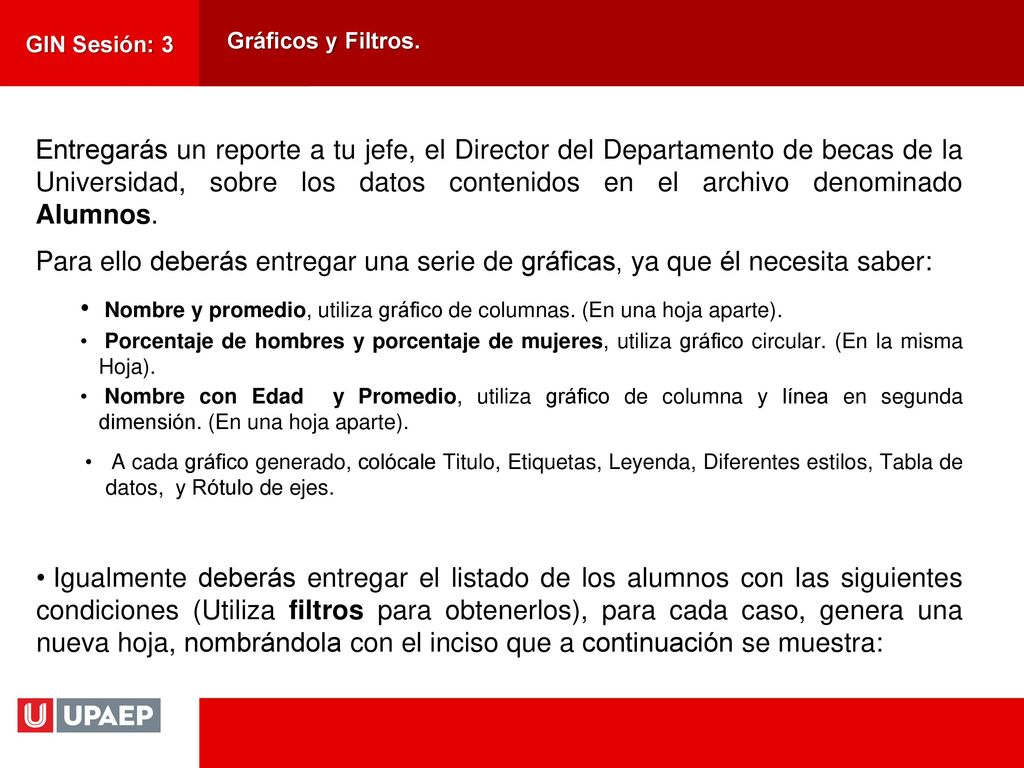 Nombre y promedio, utiliza gráfico de columnas. (En una hoja aparte).