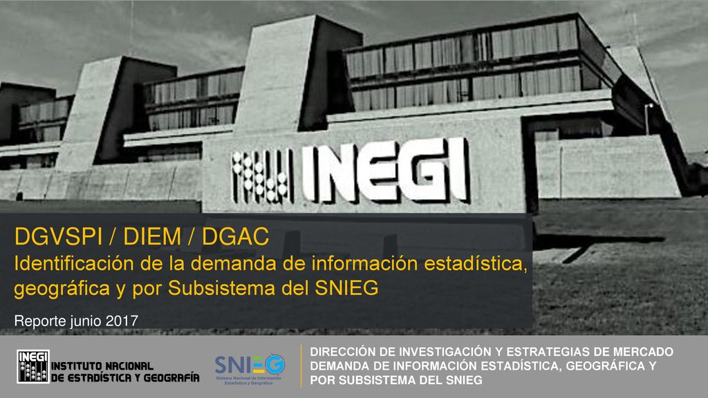 DGVSPI / DIEM / DGAC Identificación de la demanda de información estadística, geográfica y por Subsistema del SNIEG.