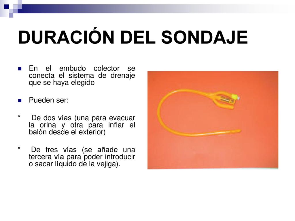 DURACIÓN DEL SONDAJE En el embudo colector se conecta el sistema de drenaje que se haya elegido. Pueden ser:
