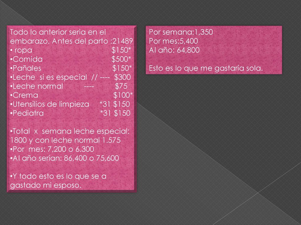 Todo lo anterior seria en el embarazo. Antes del parto :21489