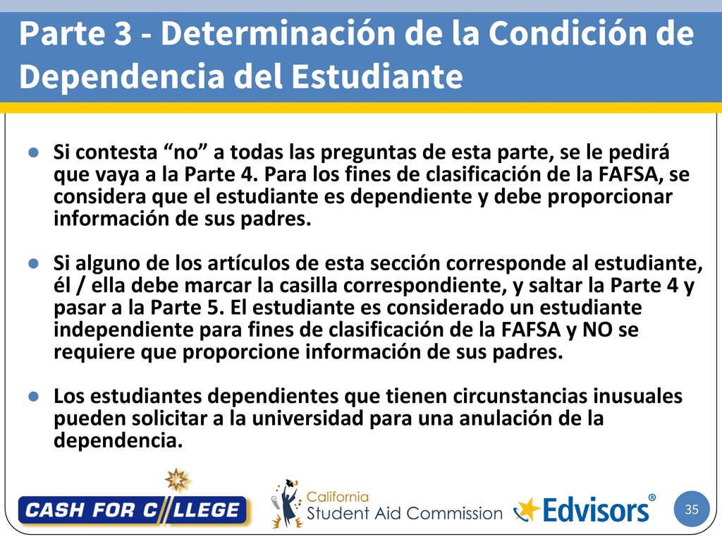Parte 3 - Determinación de la Condición de Dependencia del Estudiante