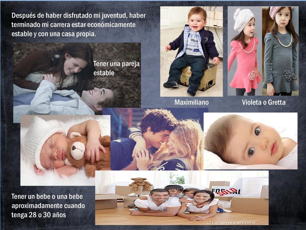 Después de haber disfrutado mi juventud, haber terminado mi carrera estar económicamente estable y con una casa propia.