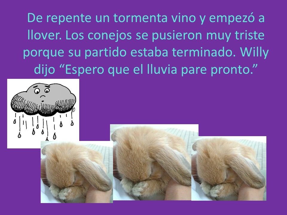 De repente un tormenta vino y empezó a llover