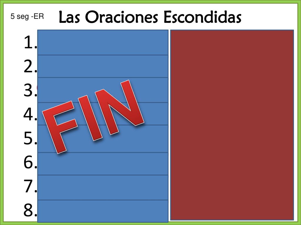 FIN comer beber correr aprender vender prender