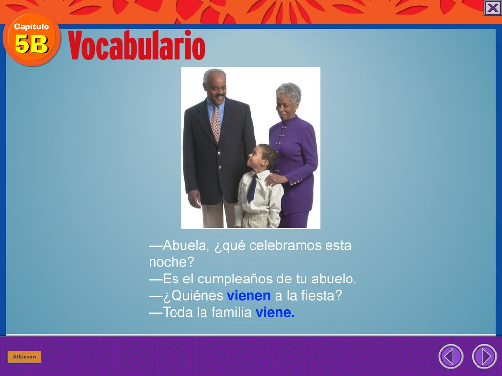 —Abuela, ¿qué celebramos esta noche —Es el cumpleaños de tu abuelo.