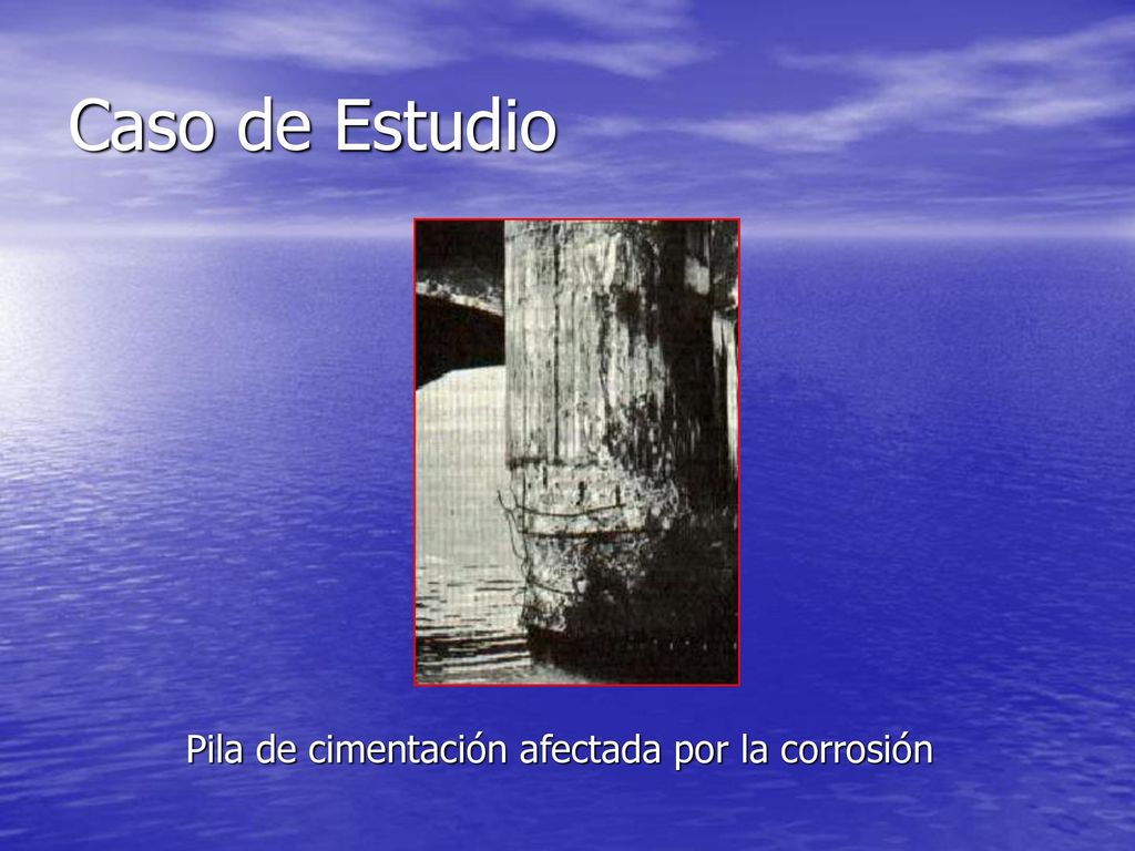 Pila de cimentación afectada por la corrosión