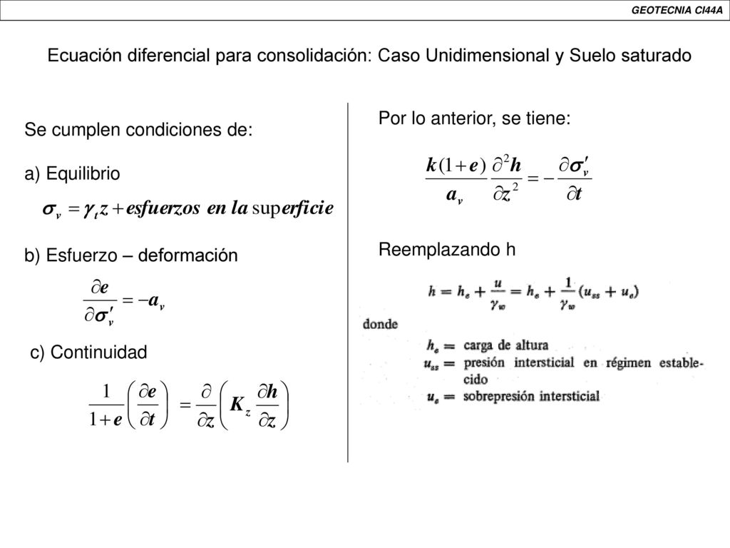 Por lo anterior, se tiene: Se cumplen condiciones de: a) Equilibrio