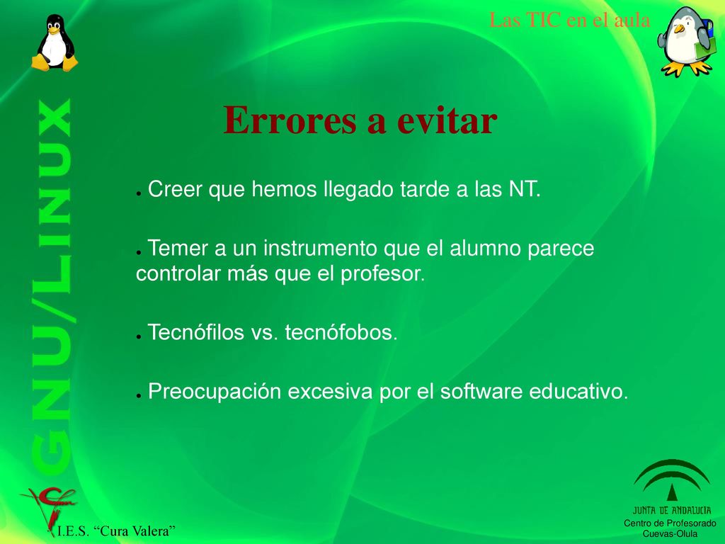 Errores a evitar Las TIC en el aula 7