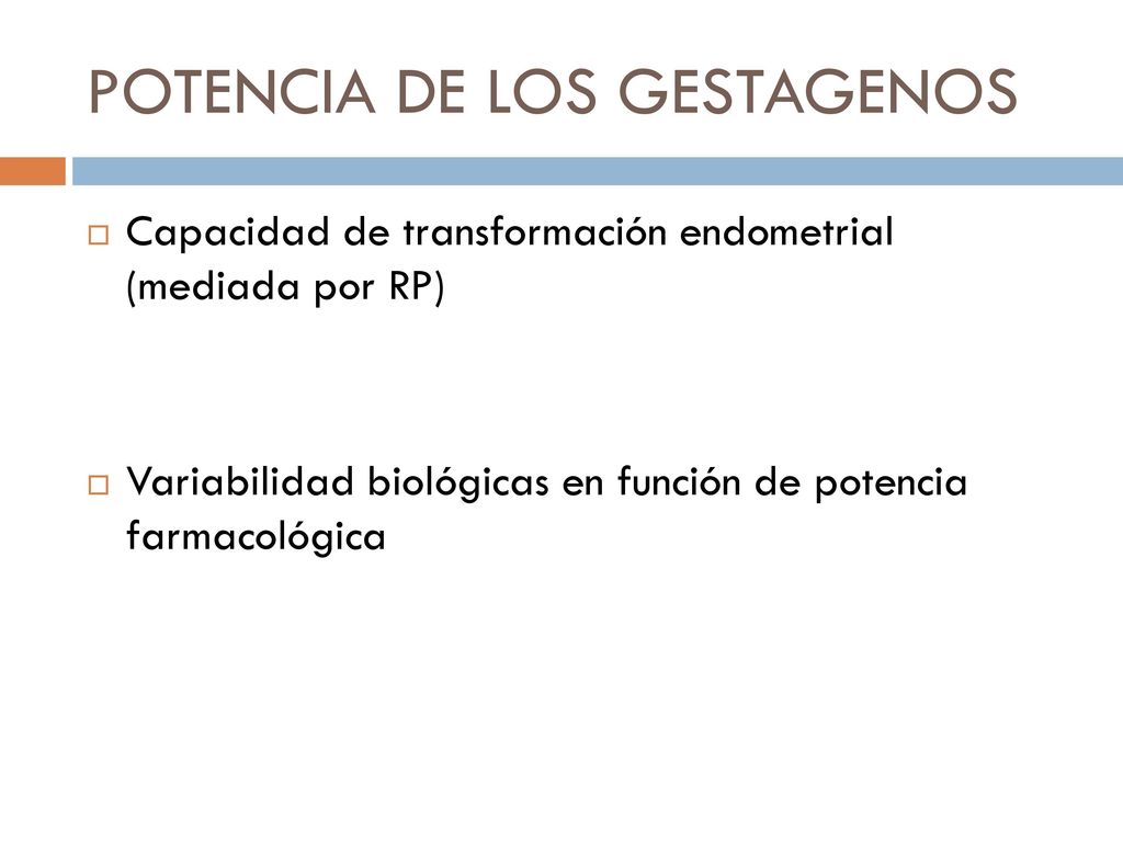 POTENCIA DE LOS GESTAGENOS