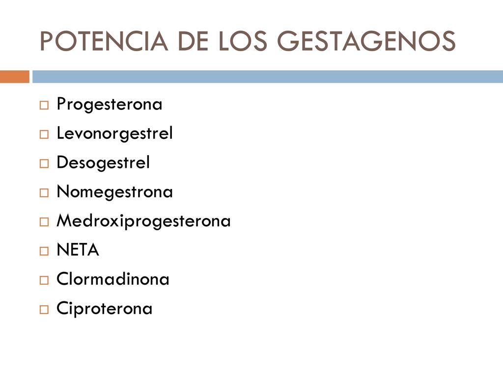 POTENCIA DE LOS GESTAGENOS