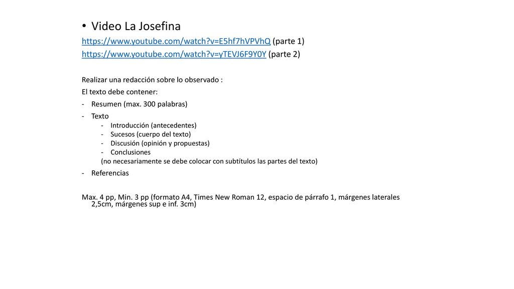 Video La Josefina   v=E5hf7hVPVhQ (parte 1)   v=yTEVJ6F9Y0Y (parte 2)