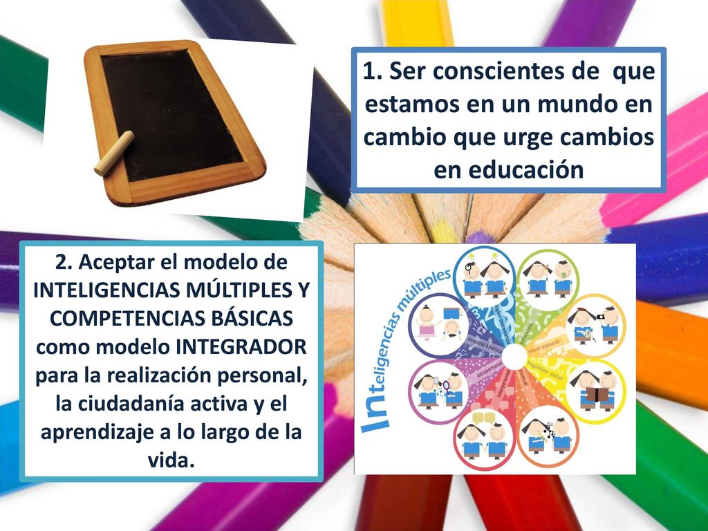 1. Ser conscientes de que estamos en un mundo en cambio que urge cambios en educación