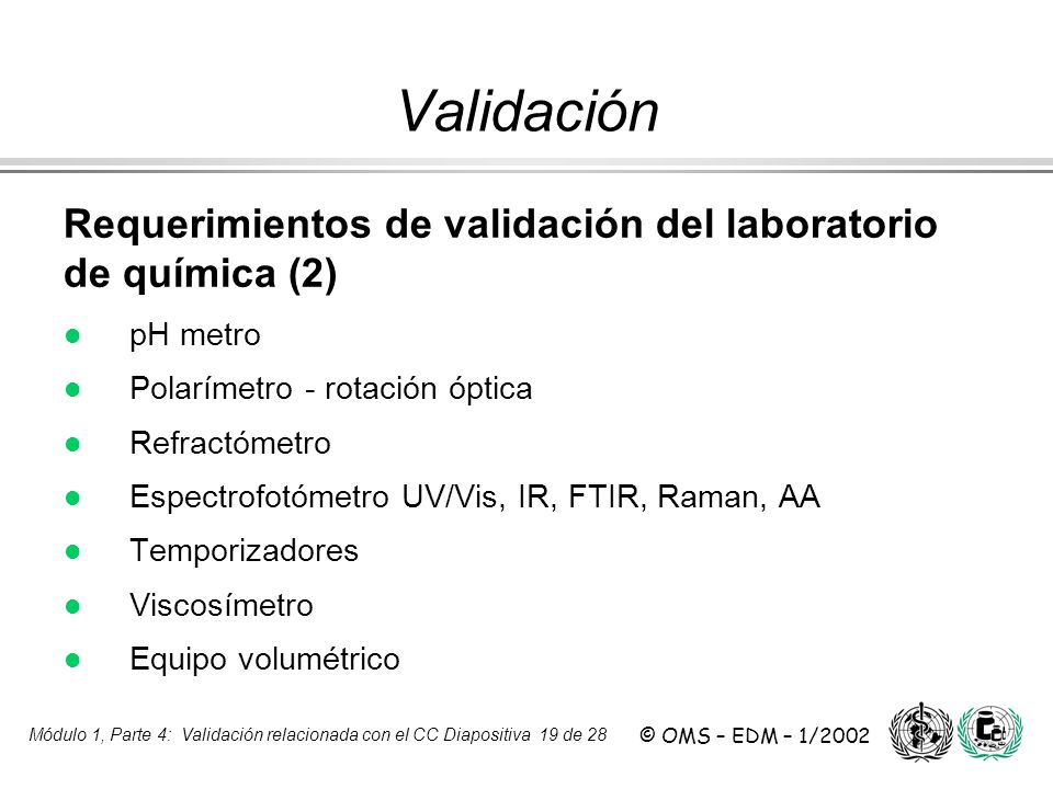 Validación Requerimientos de validación del laboratorio de química (2)