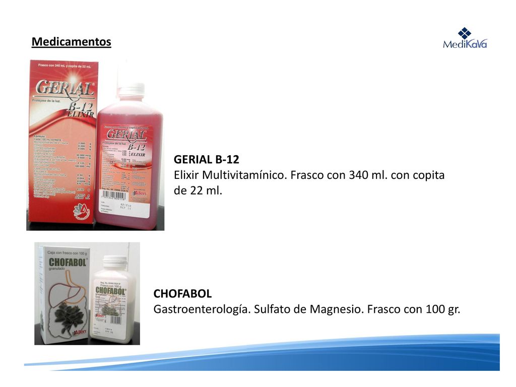 Medicamentos GERIAL B-12. Elixir Multivitamínico. Frasco con 340 ml. con copita de 22 ml. CHOFABOL.