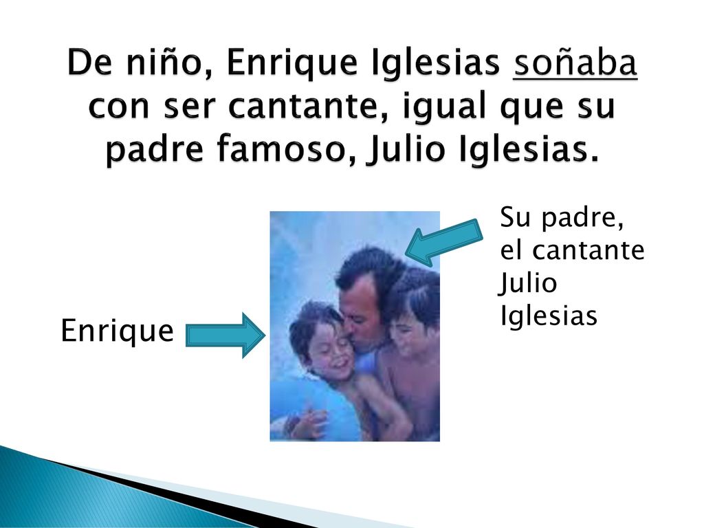 De niño, Enrique Iglesias soñaba con ser cantante, igual que su padre famoso, Julio Iglesias.