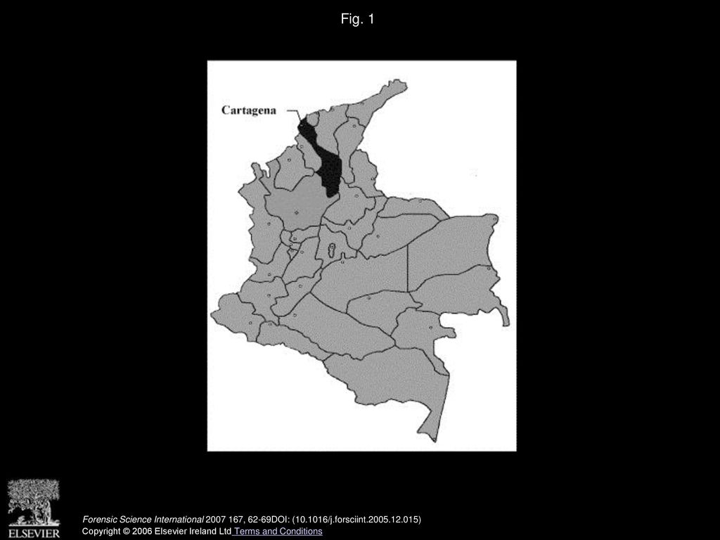 Fig. 1 Map of Colombia showing Cartagena, Bolívar Department, in black (Colombian Caribbean Coast).