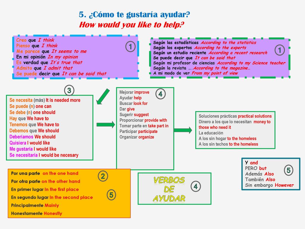 5. ¿Cómo te gustaría ayudar How would you like to help