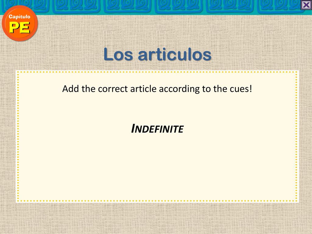 Add the correct article according to the cues!