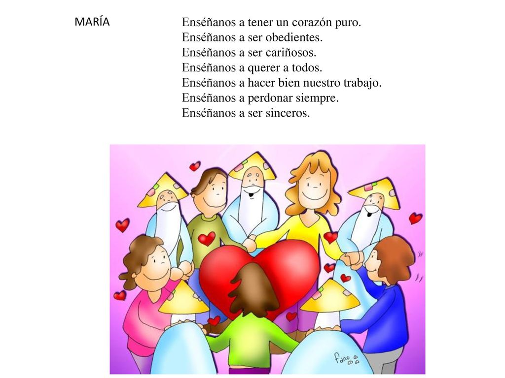 Enséñanos a tener un corazón puro. Enséñanos a ser obedientes.