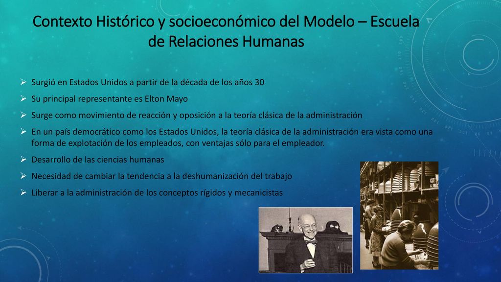 Contexto Histórico y socioeconómico del Modelo – Escuela de Relaciones Humanas