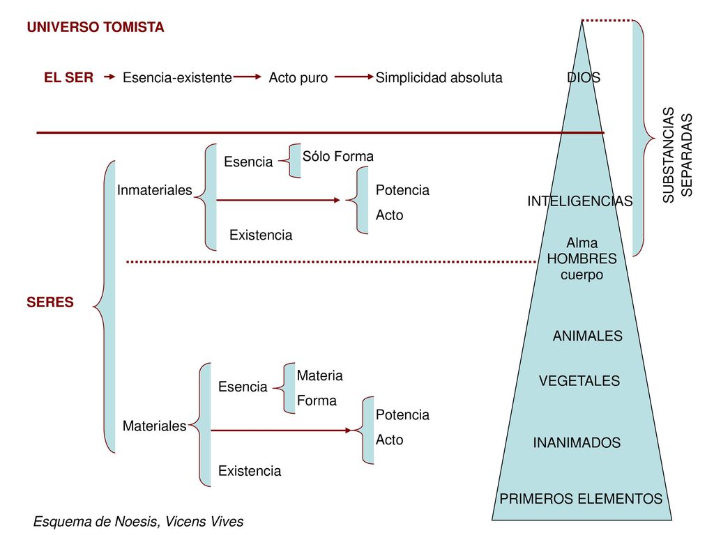 UNIVERSO TOMISTA EL SER. Esencia-existente. Acto puro. Simplicidad absoluta. DIOS. SUBSTANCIAS.