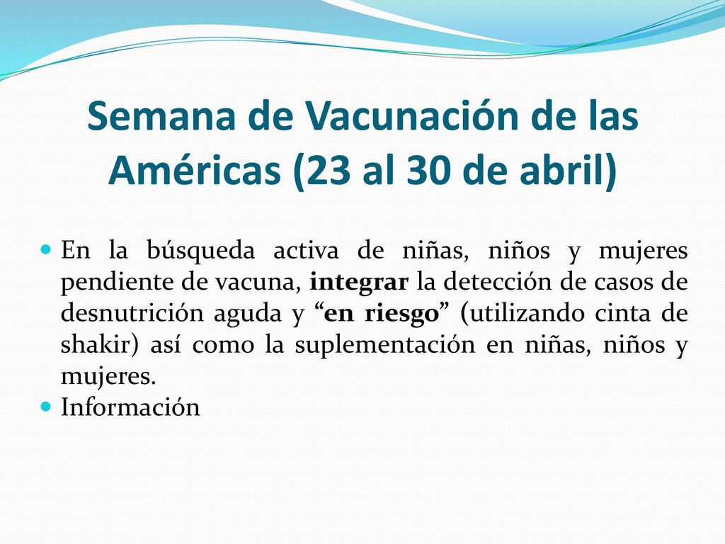 Semana de Vacunación de las Américas (23 al 30 de abril)
