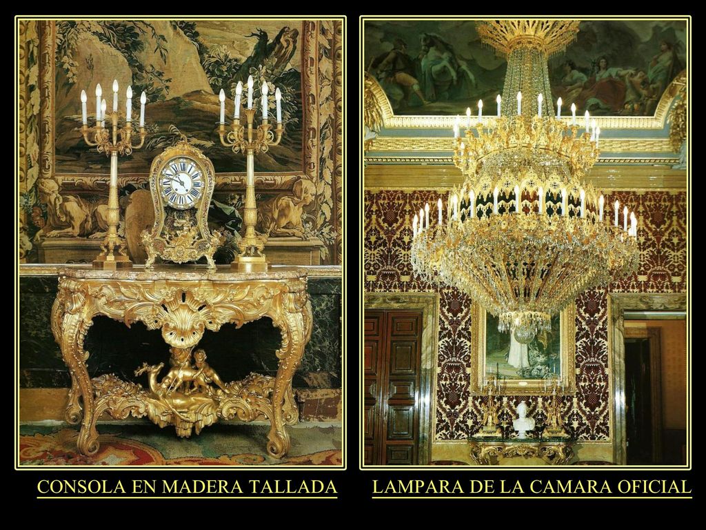 CONSOLA EN MADERA TALLADA LAMPARA DE LA CAMARA OFICIAL