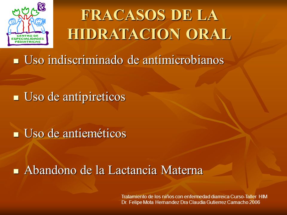 FRACASOS DE LA HIDRATACION ORAL