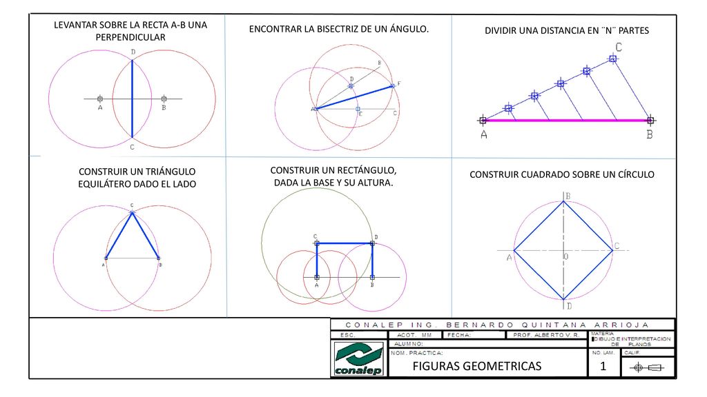 FIGURAS GEOMETRICAS 1 LEVANTAR SOBRE LA RECTA A-B UNA PERPENDICULAR