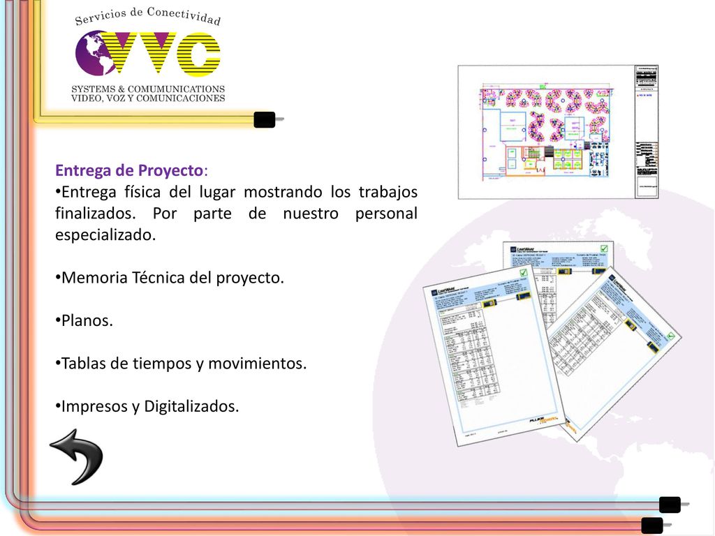 Entrega de Proyecto: Entrega física del lugar mostrando los trabajos finalizados. Por parte de nuestro personal especializado.