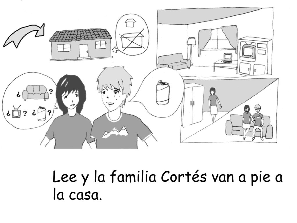 Lee y la familia Cortés van a pie a la casa.