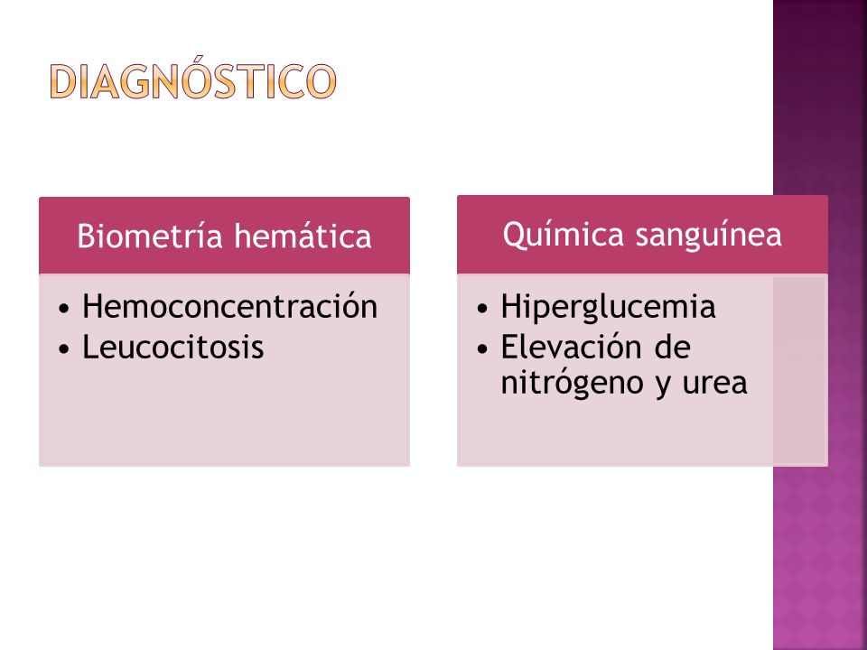 Diagnóstico Biometría hemática Hemoconcentración Leucocitosis