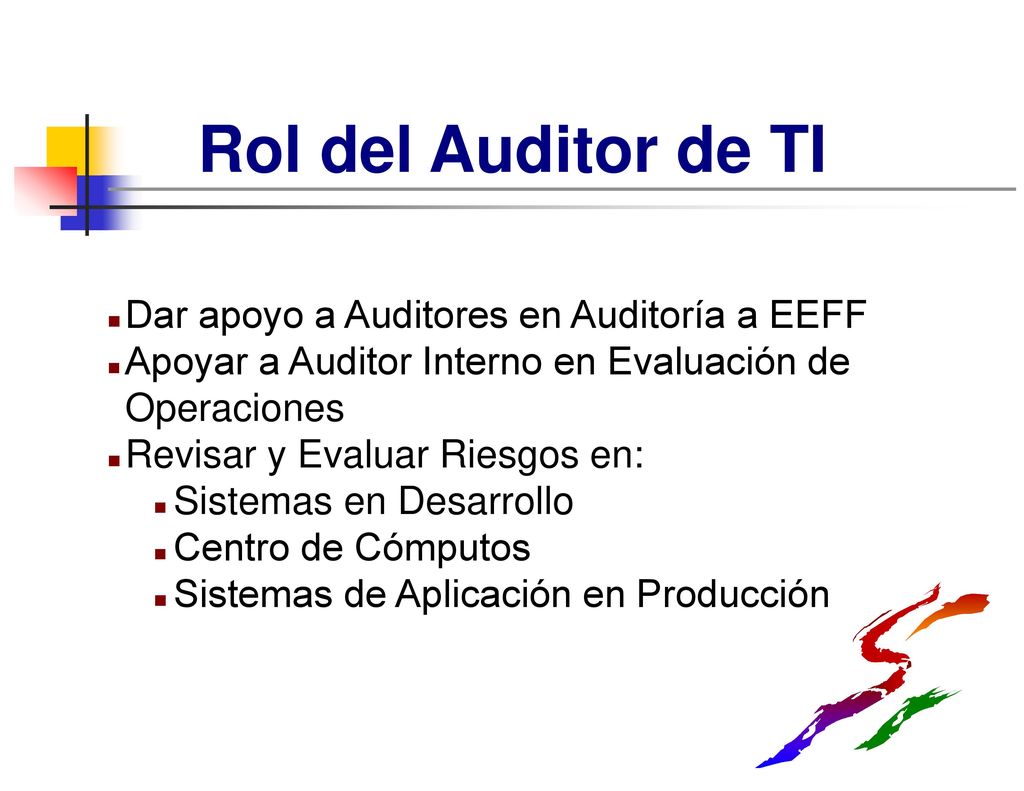 Rol del Auditor de TI Dar apoyo a Auditores en Auditoría a EEFF