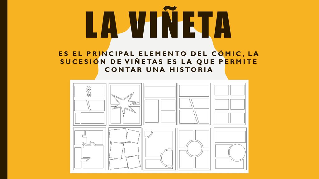 La viñeta Es el principal elemento del cómic, la sucesión de viñetas es la que permite contar una historia.