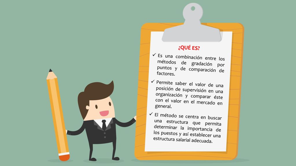 ¿QUÉ ES Es una combinación entre los métodos de gradación por puntos y de comparación de factores.