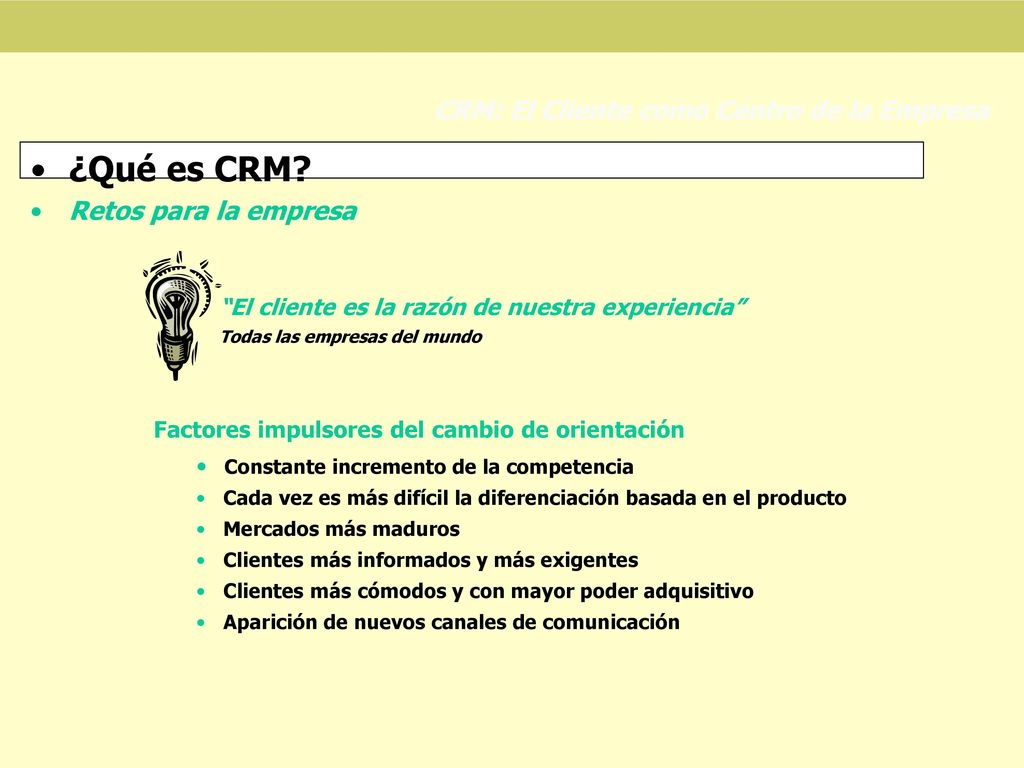 ¿Qué es CRM CRM: El Cliente como Centro de la Empresa