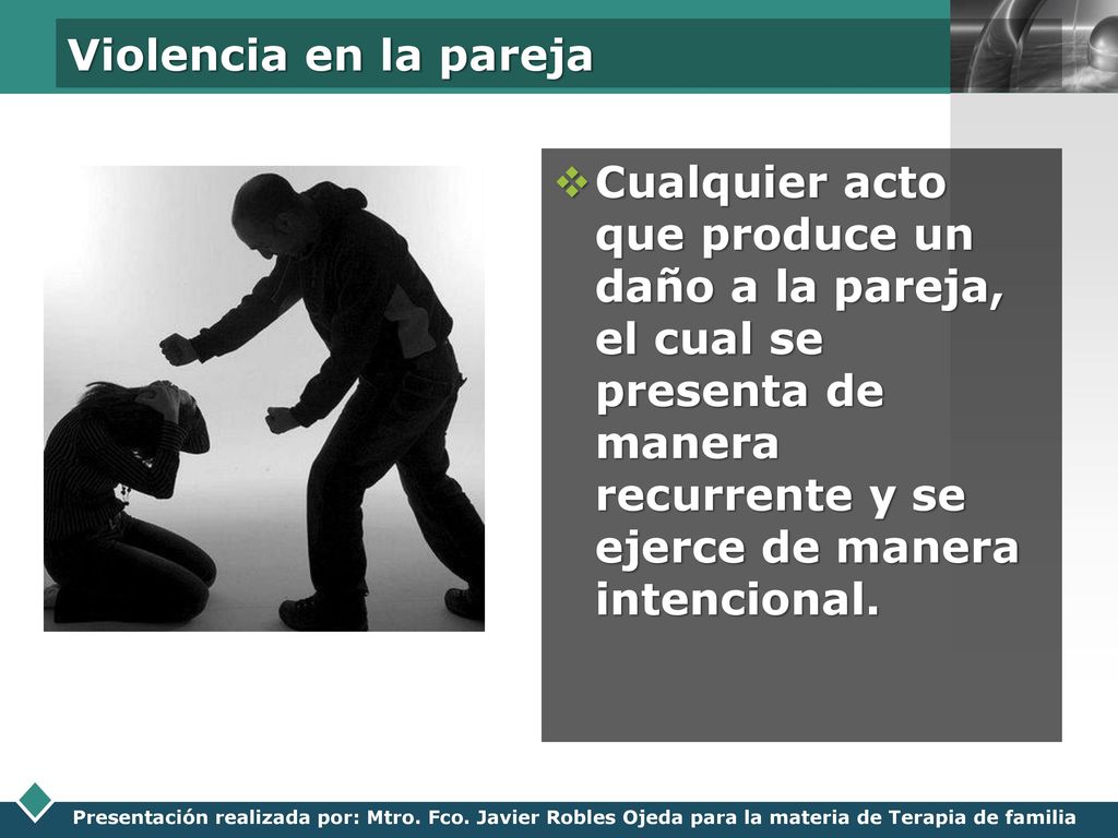 Violencia en la pareja Cualquier acto que produce un daño a la pareja, el cual se presenta de manera recurrente y se ejerce de manera intencional.
