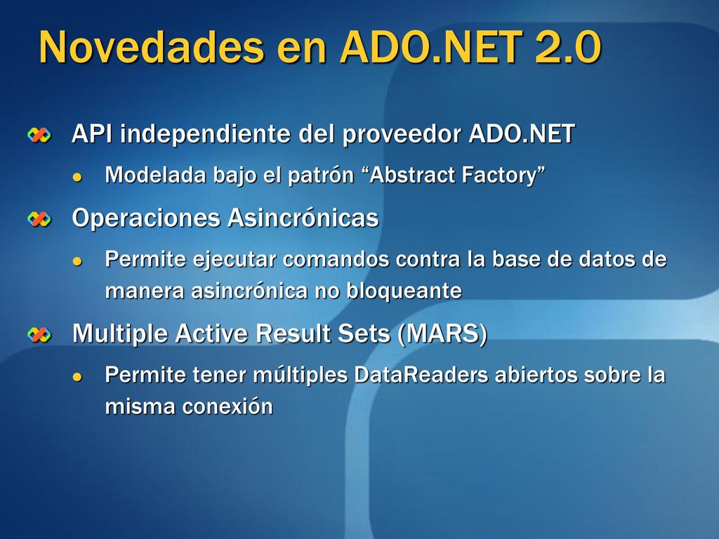 Novedades en ADO.NET 2.0 API independiente del proveedor ADO.NET