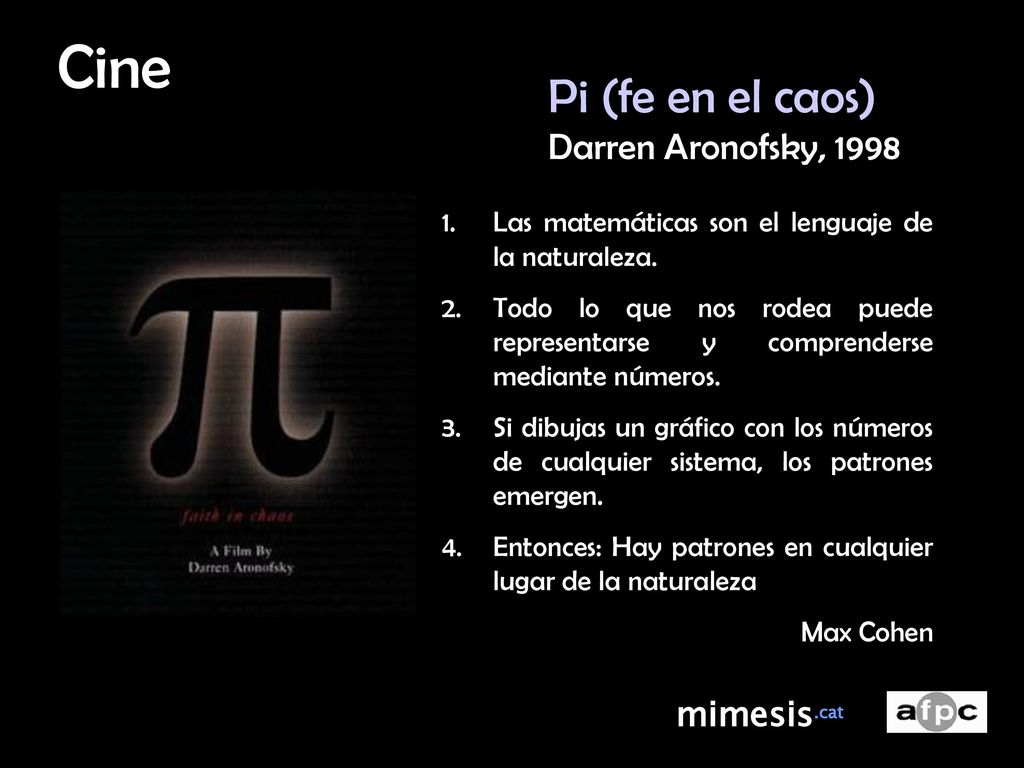 Cine Pi (fe en el caos) Darren Aronofsky, 1998 mimesis.cat