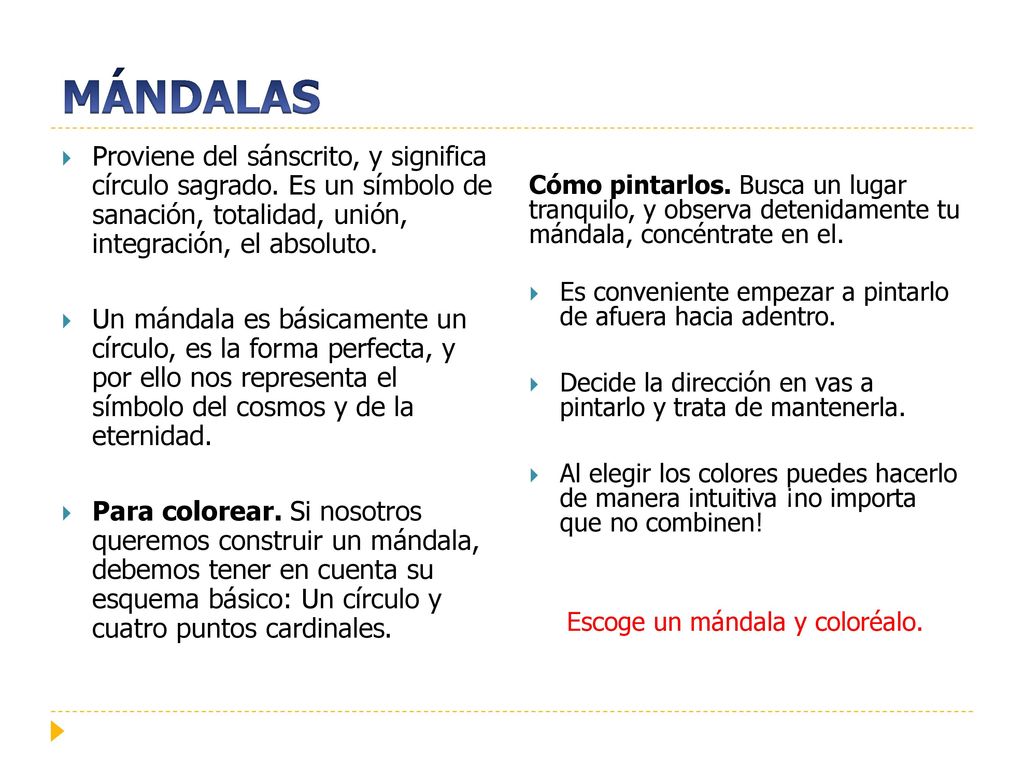 Escoge un mándala y coloréalo.