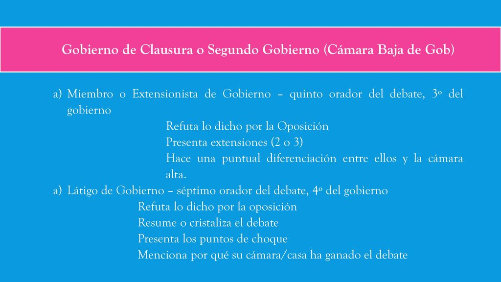 Gobierno de Clausura o Segundo Gobierno (Cámara Baja de Gob)