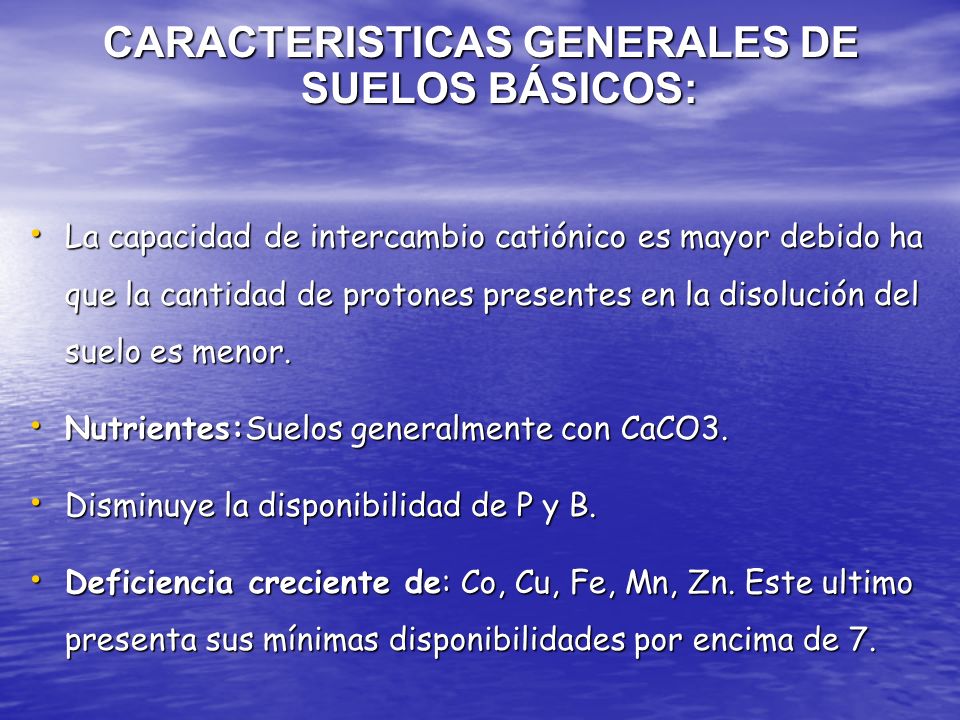 CARACTERISTICAS GENERALES DE SUELOS BÁSICOS: