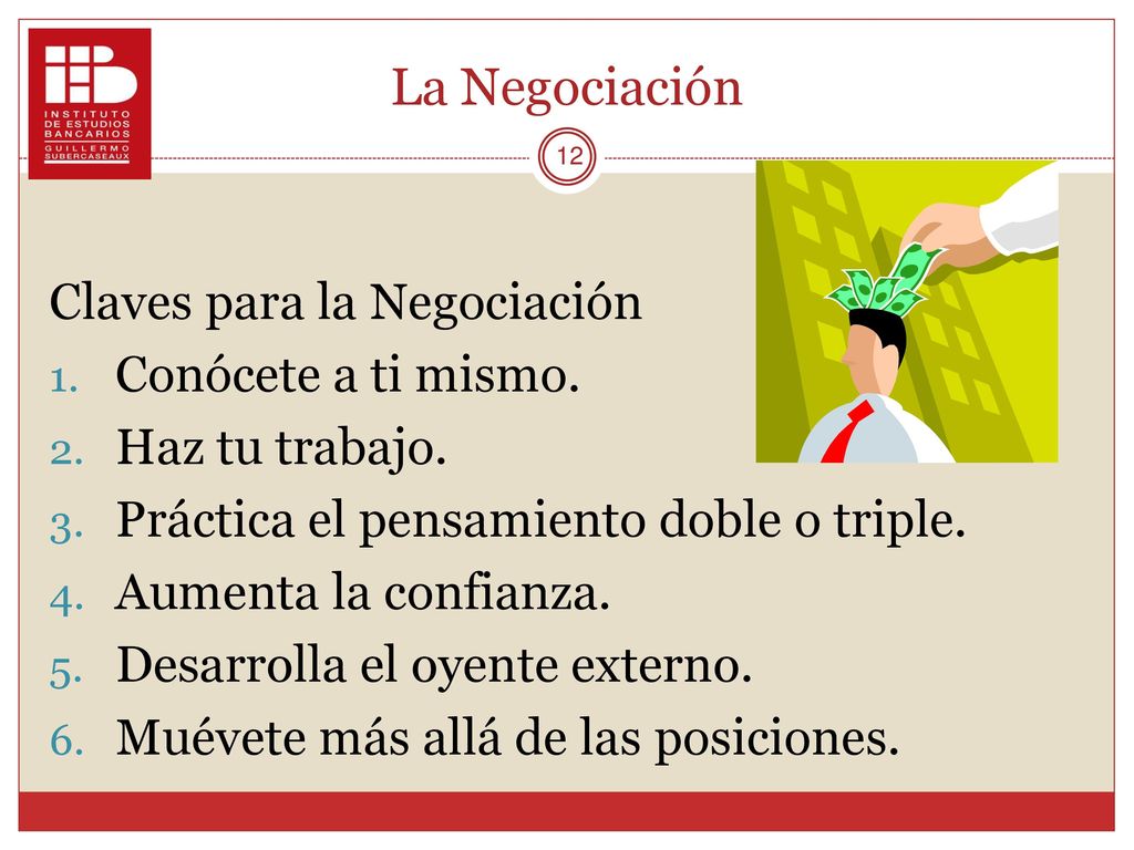 La Negociación Claves para la Negociación Conócete a ti mismo.