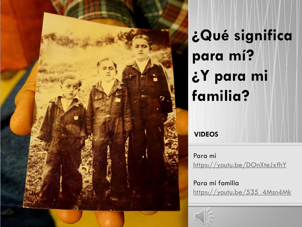 ¿Qué significa para mí ¿Y para mi familia VIDEOS Para mí