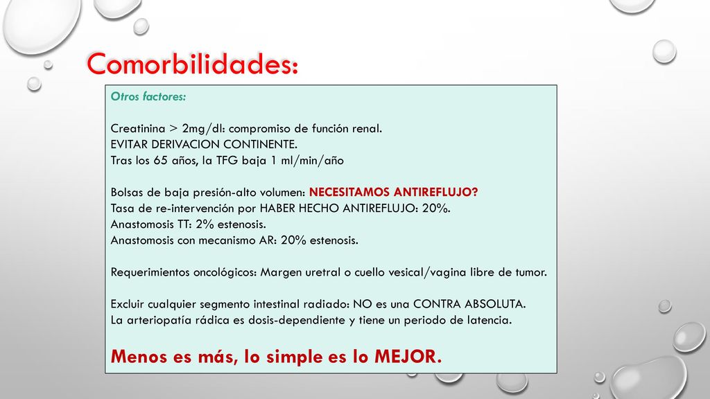 Comorbilidades: Menos es más, lo simple es lo MEJOR. Otros factores: