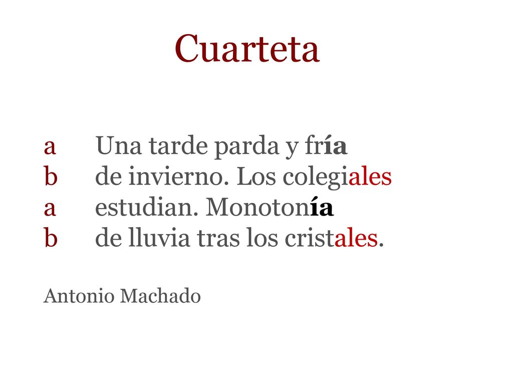 Cuarteta a Una tarde parda y fría b de invierno.
