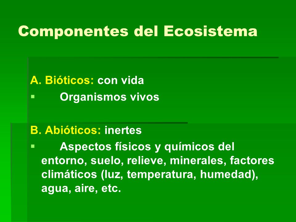 Componentes del Ecosistema