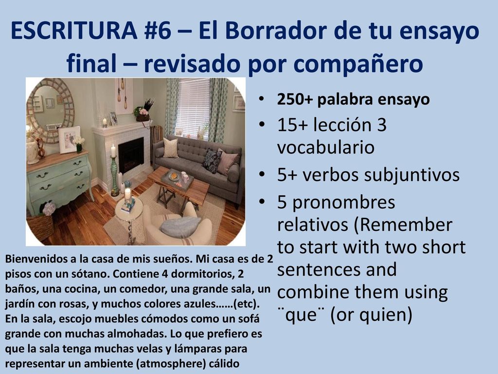 ESCRITURA #6 – El Borrador de tu ensayo final – revisado por compañero