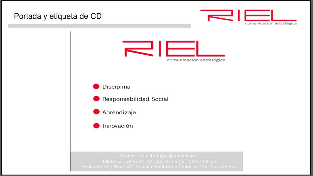 Portada y etiqueta de CD