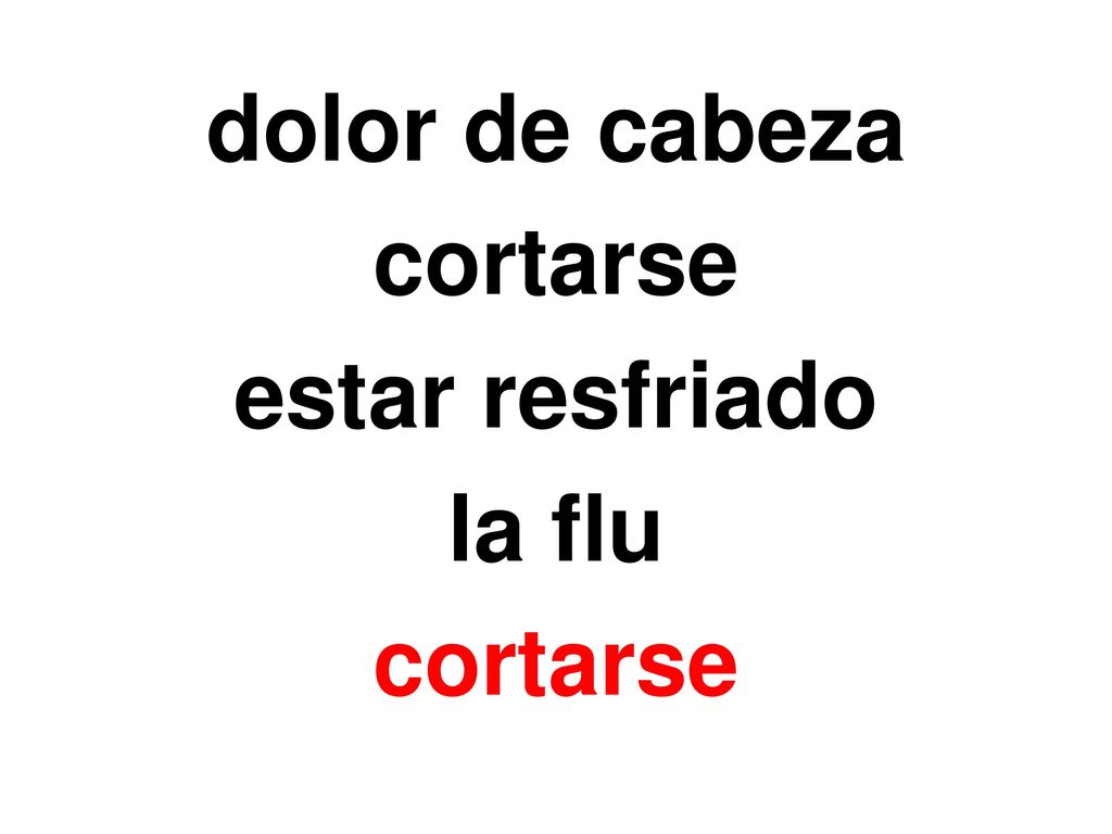 dolor de cabeza cortarse estar resfriado la flu